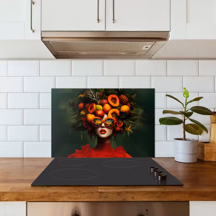 Vrouw - Vruchten - Papaja - Ananas keuken achterwand spatscherm klein -sfeer2
