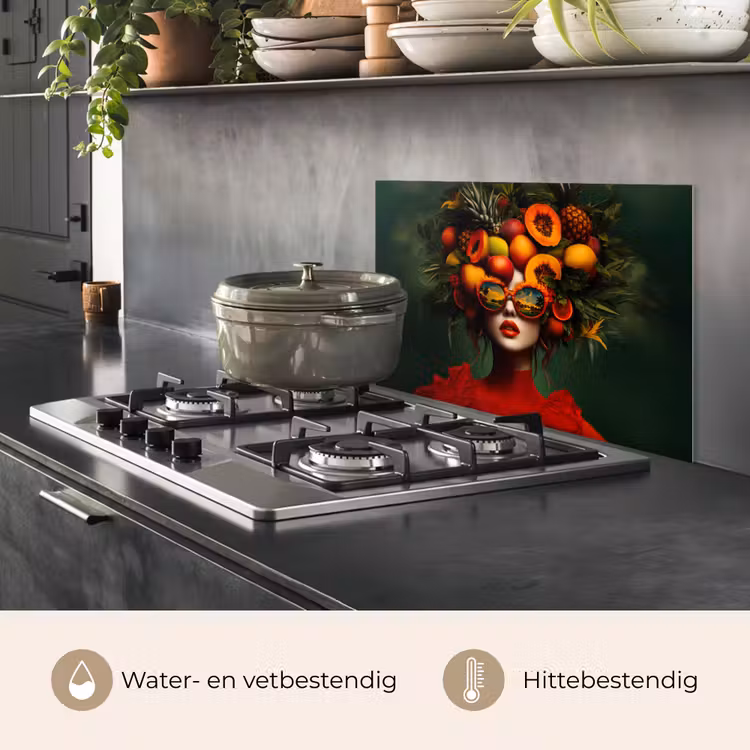 Vrouw - Vruchten - Papaja - Ananas keuken achterwand spatscherm klein -usp_NL