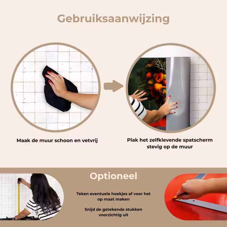 Vrouw - Vruchten - Papaja - Ananas keuken achterwand spatscherm klein -gebruiksaanwijzing_NL