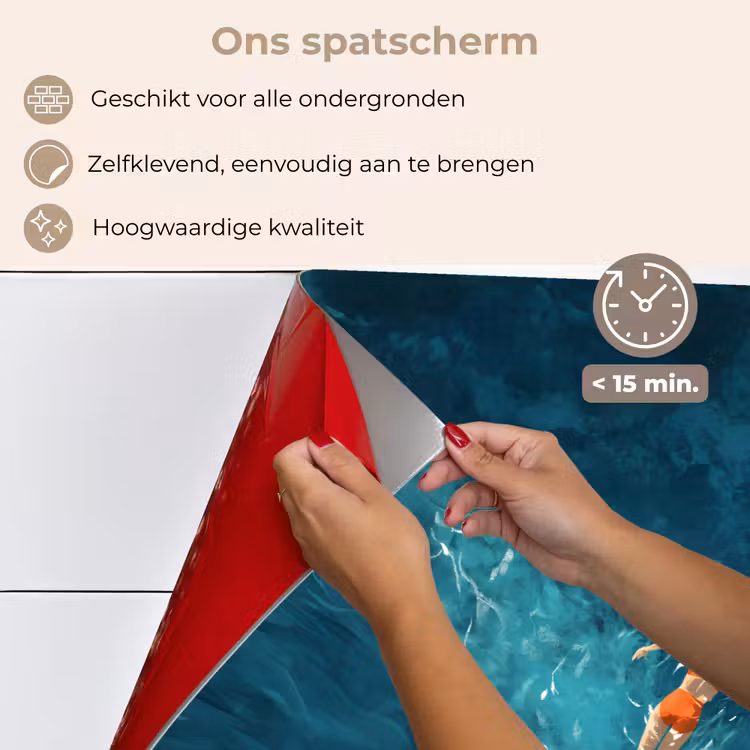Vrouw - Water - Bikini - Oranje keuken achterwand spatscherm klein -spatscherm_NL