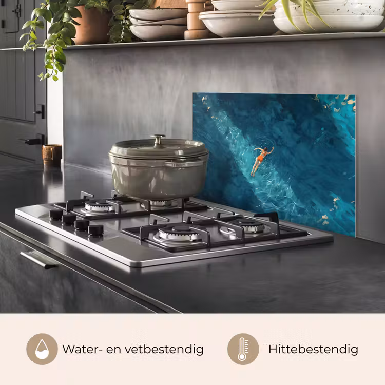 Vrouw - Water - Bikini - Oranje keuken achterwand spatscherm klein -usp_NL