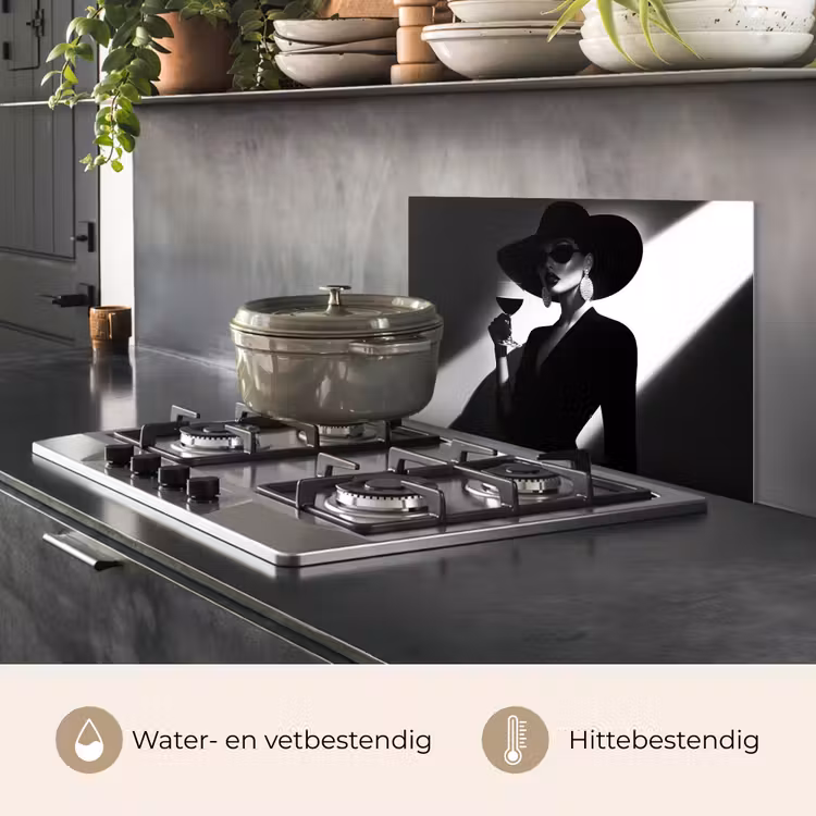Vrouw - Wijn - Chic keuken achterwand spatscherm klein -usp_NL