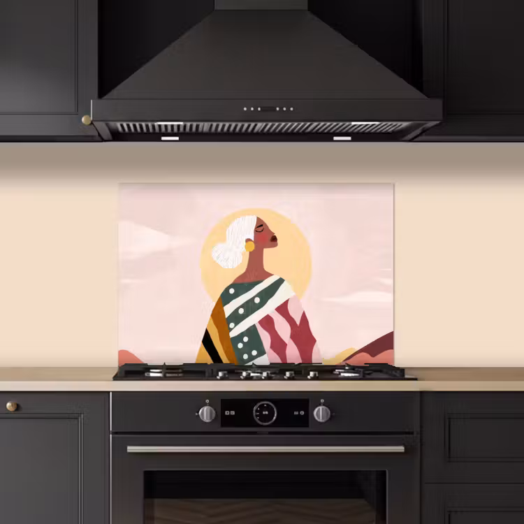 Vrouw - Zon - Kleurrijk keuken achterwand spatscherm klein -sfeer1