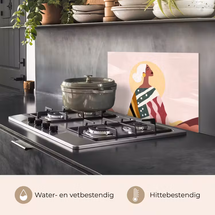 Vrouw - Zon - Kleurrijk keuken achterwand spatscherm klein -usp_NL