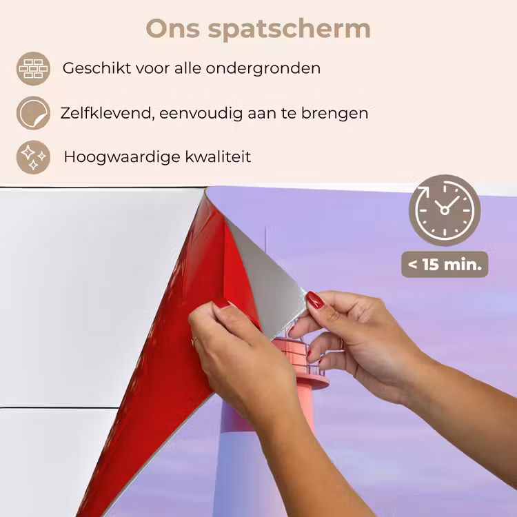 Vuurtoren - Duinen - Zonsondergang keuken achterwand spatscherm klein -spatscherm_NL