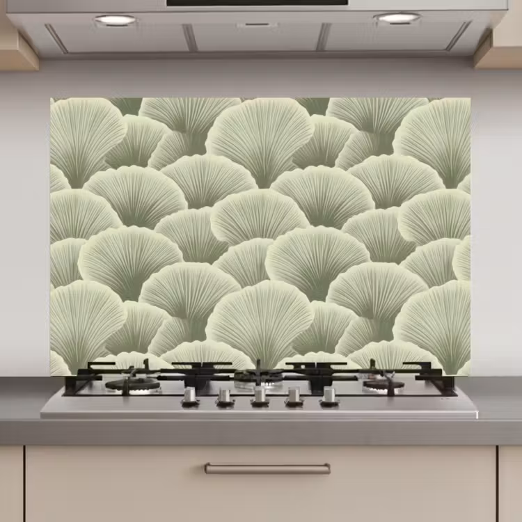 Waaier - Blad - Groen keuken achterwand spatscherm klein 900 -3d_website