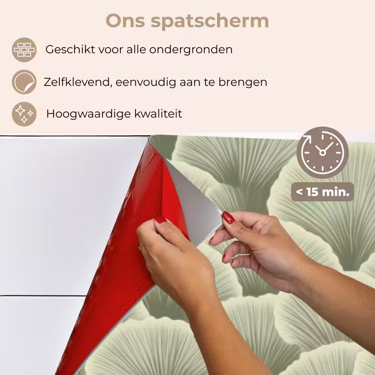 Waaier - Blad - Groen keuken achterwand spatscherm klein 900 -spatscherm_NL