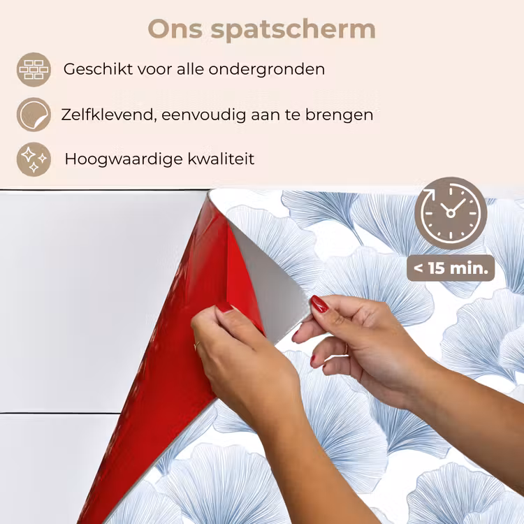 Waaier - Modern - Blauw keuken achterwand spatscherm klein 900 -spatscherm_NL