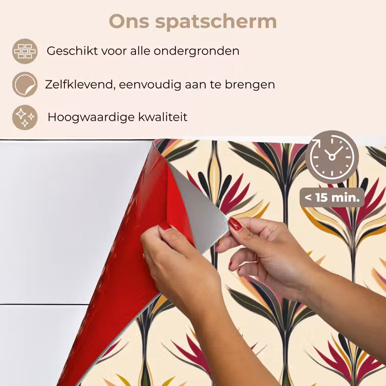 Waaier - Motief - Kleurrijk keuken achterwand spatscherm klein 900 -spatscherm_NL