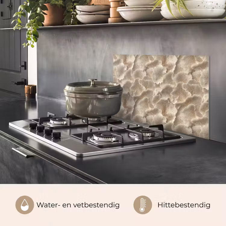 Waaierstructuren - Beige - Vezeltextuur keuken achterwand spatscherm klein 900 -usp_NL