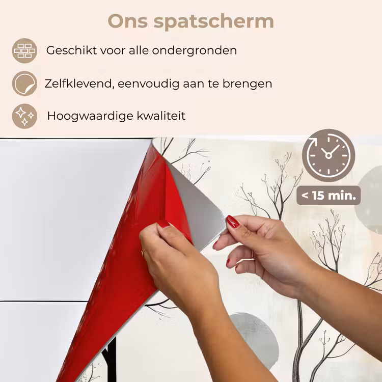 Wabi sabi - Beige - Plant keuken achterwand spatscherm klein -spatscherm_NL
