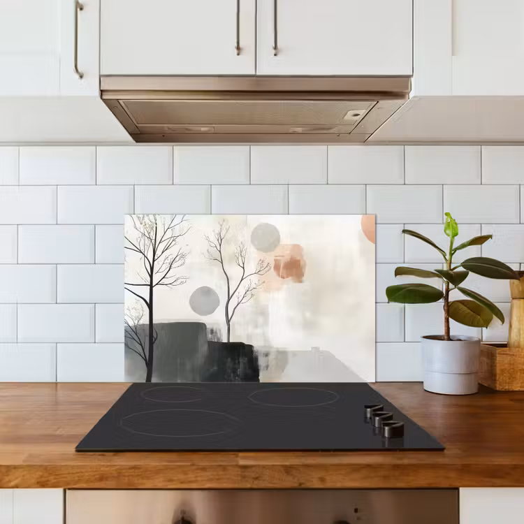 Wabi sabi - Beige - Plant keuken achterwand spatscherm klein -sfeer2