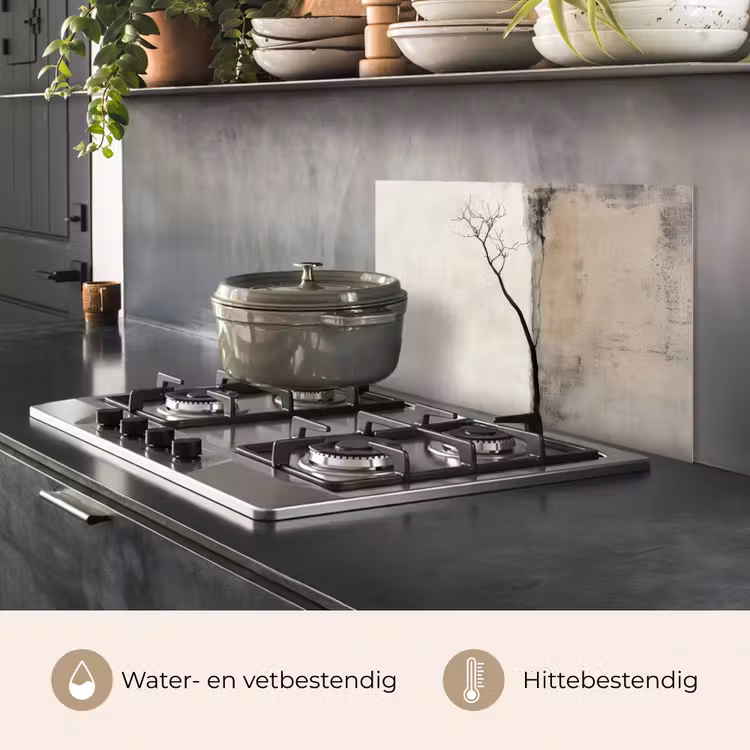 Wabi sabi - Plant - Beige keuken achterwand spatscherm klein -usp_NL