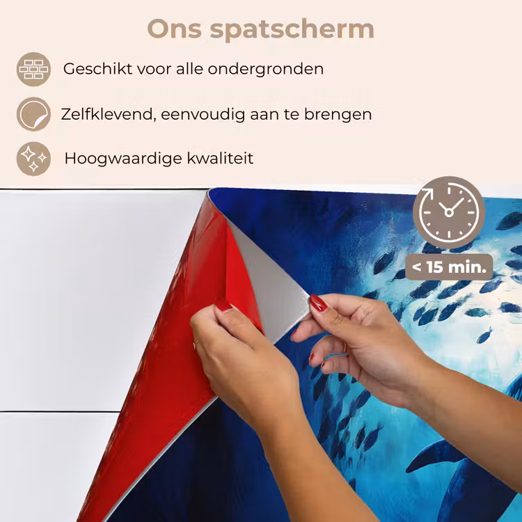 Walvis - Vissen - Donkerblauw keuken achterwand spatscherm klein -spatscherm_NL