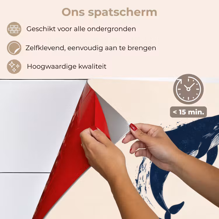 Walvissen - Spetters - Cirkel - Donkerblauw keuken achterwand spatscherm klein -spatscherm_NL
