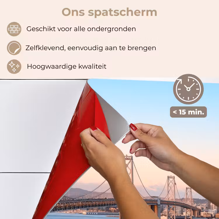 Water - Brug - Skyline - Modern keuken achterwand spatscherm klein -spatscherm_NL