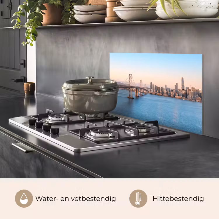 Water - Brug - Skyline - Modern keuken achterwand spatscherm klein -usp_NL