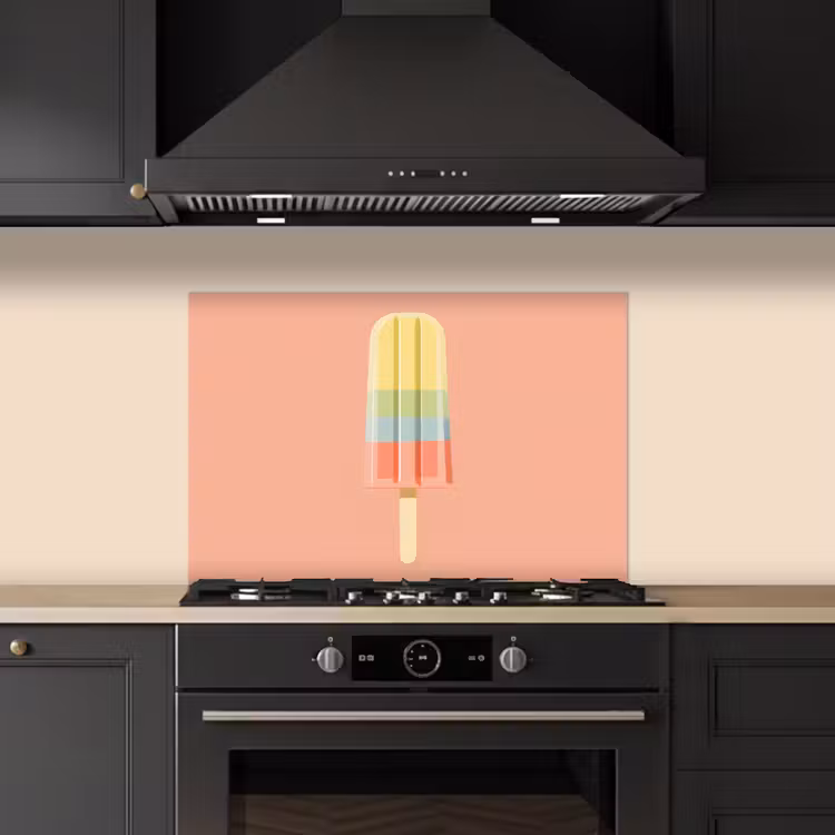 Waterijsje - Pasteltinten - Minimalistisch keuken achterwand spatscherm klein -sfeer1