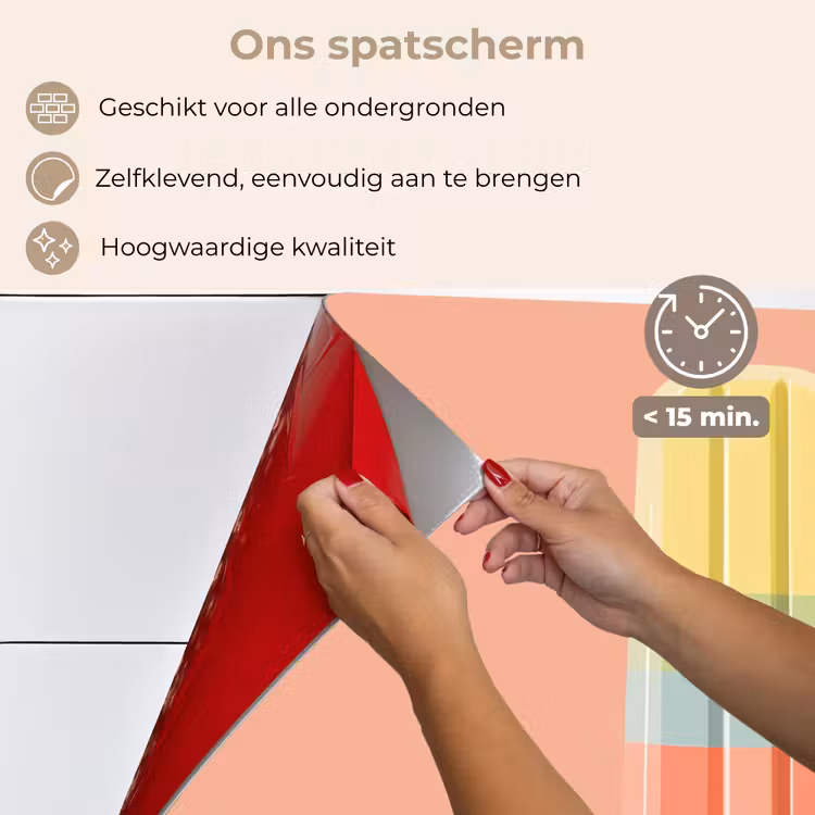 Waterijsje - Pasteltinten - Minimalistisch keuken achterwand spatscherm klein -spatscherm_NL