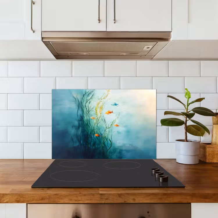 Waterplanten - Vissen - Kleurrijk - Water keuken achterwand spatscherm klein -sfeer2
