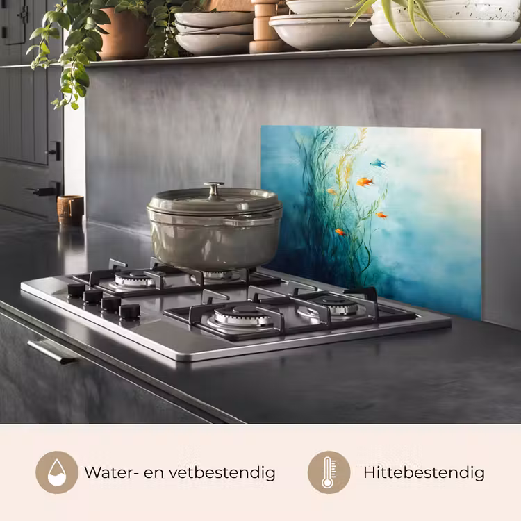 Waterplanten - Vissen - Kleurrijk - Water keuken achterwand spatscherm klein -usp_NL