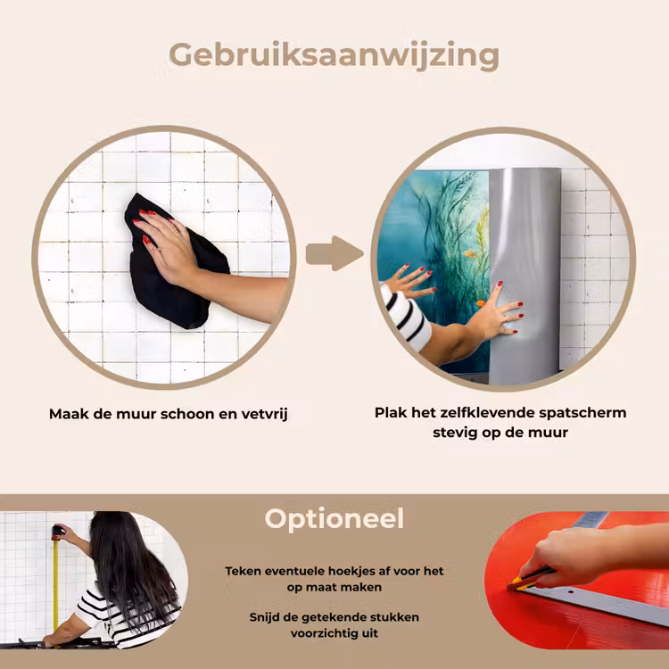 Waterplanten - Vissen - Kleurrijk - Water keuken achterwand spatscherm klein -gebruiksaanwijzing_NL
