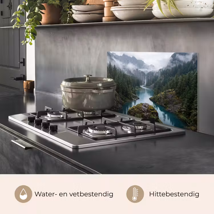 Waterval - Bomen - Bergen keuken achterwand spatscherm klein -usp_NL