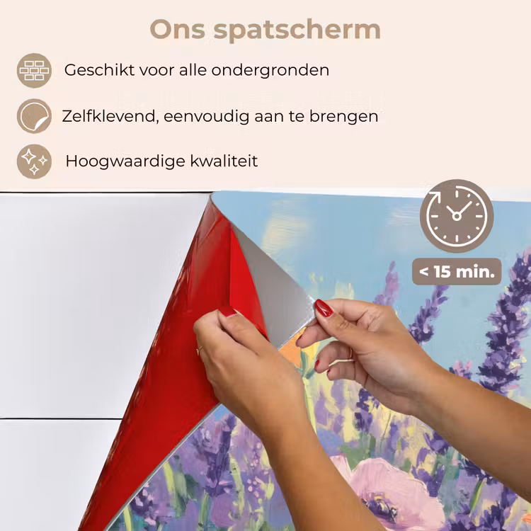 Weide - Bloemen - Kleurrijk keuken achterwand spatscherm klein -spatscherm_NL