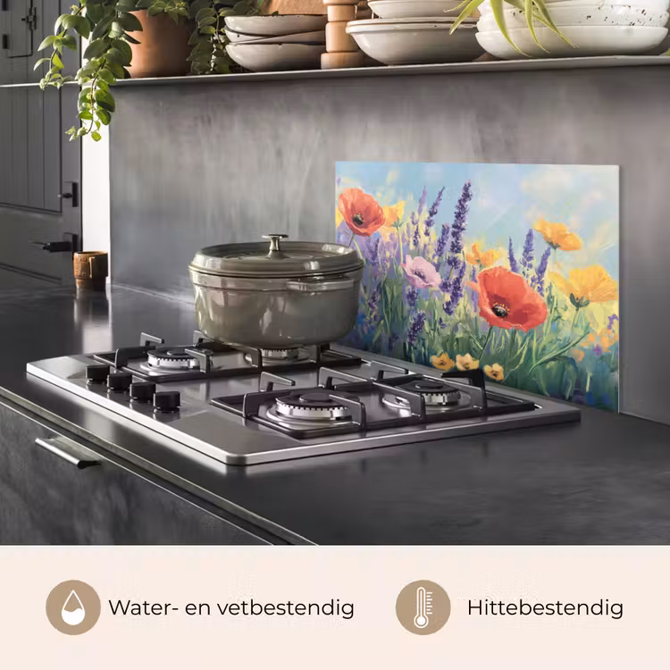 Weide - Bloemen - Kleurrijk keuken achterwand spatscherm klein -usp_NL