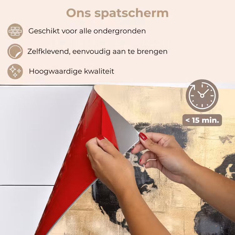 Wereldkaart - Goud - Zwart - Abstract keuken achterwand spatscherm klein -spatscherm_NL