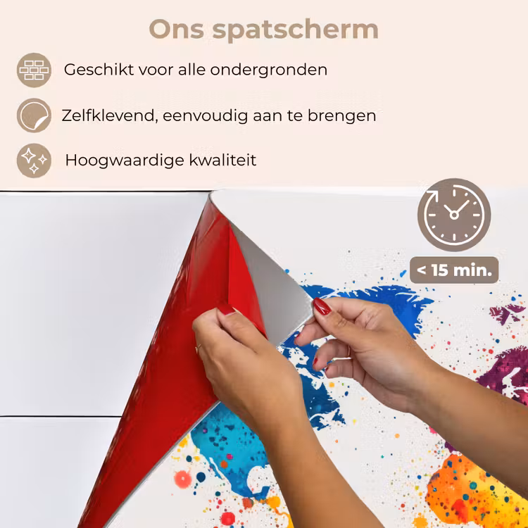 Wereldkaart - Graffiti - Kleurrijk keuken achterwand spatscherm klein -spatscherm_NL