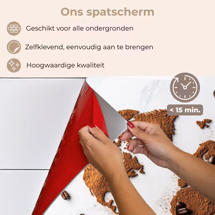 Wereldkaart - Koffie - Marmer keuken achterwand spatscherm klein -spatscherm_NL