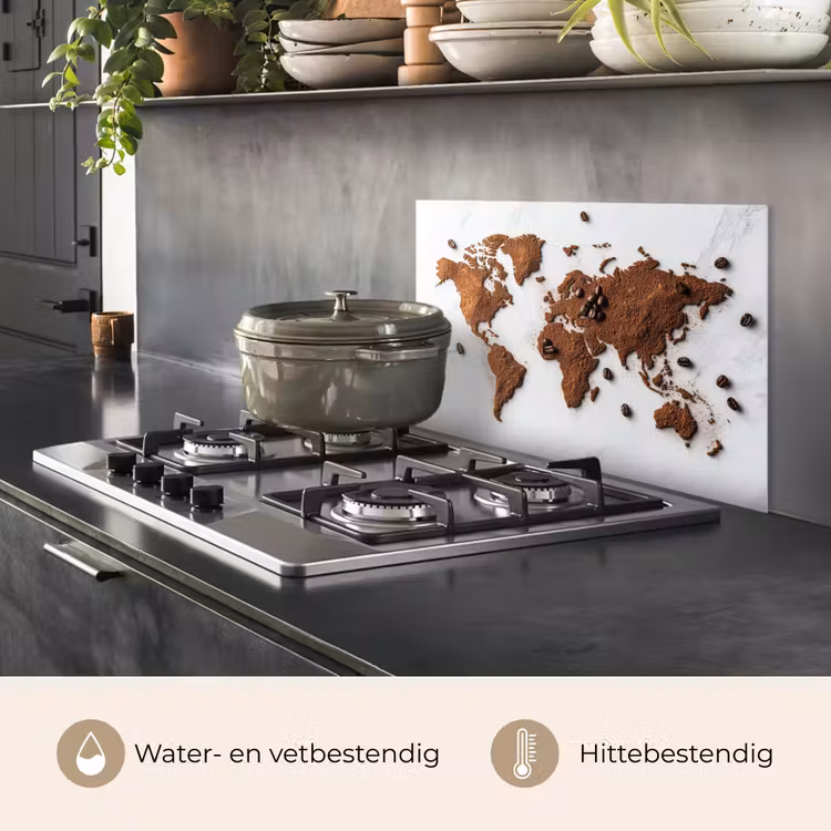 Wereldkaart - Koffie - Marmer keuken achterwand spatscherm klein -usp_NL