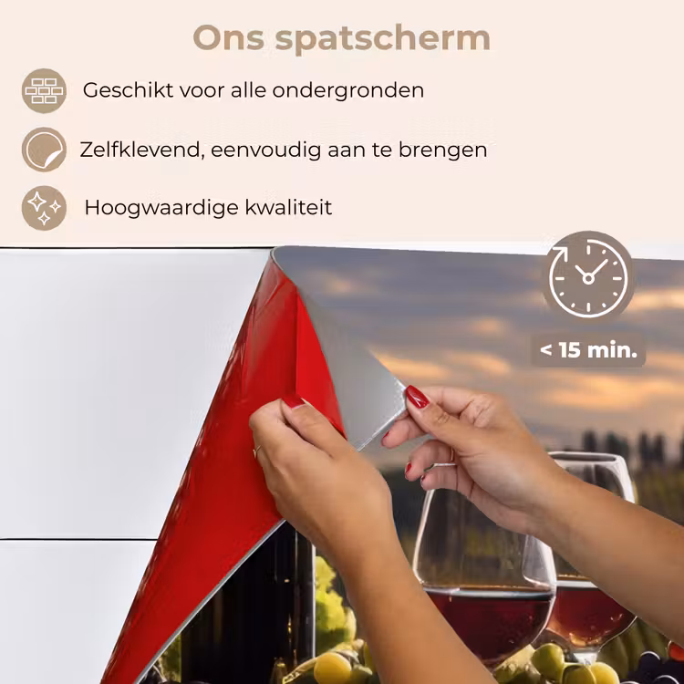 Wijn - Druiven - Heuvels - Landschap keuken achterwand spatscherm klein -spatscherm_NL