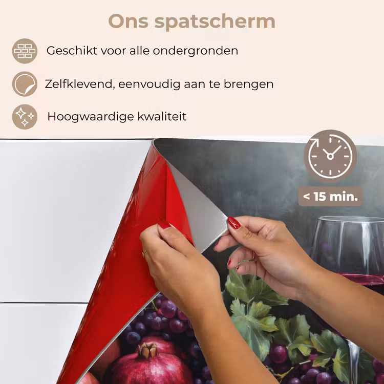 Wijn - Fruit - Stilleven keuken achterwand spatscherm klein -spatscherm_NL