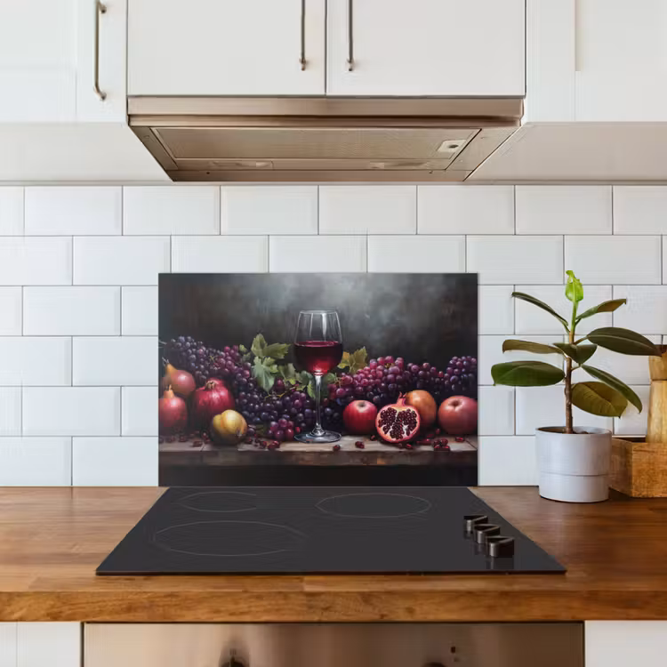 Wijn - Fruit - Stilleven keuken achterwand spatscherm klein -sfeer2