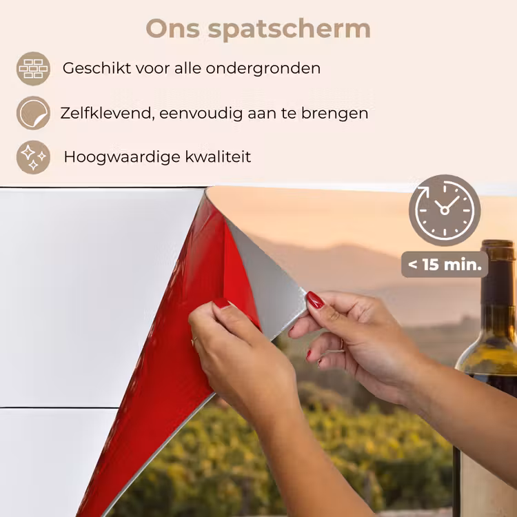 Wijn - Glazen - Druiven - Wijngaard keuken achterwand spatscherm klein -spatscherm_NL