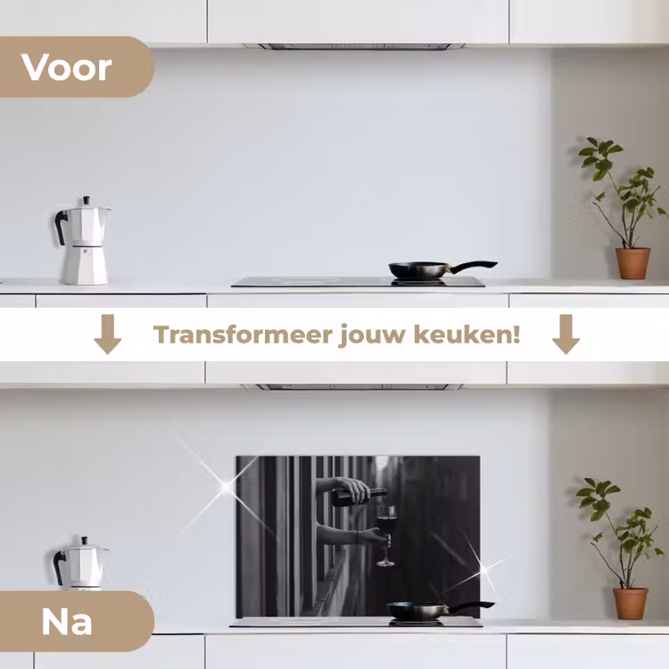 Wijnfles - Glas - Handen - Raam keuken achterwand spatscherm klein -voor_na_NL