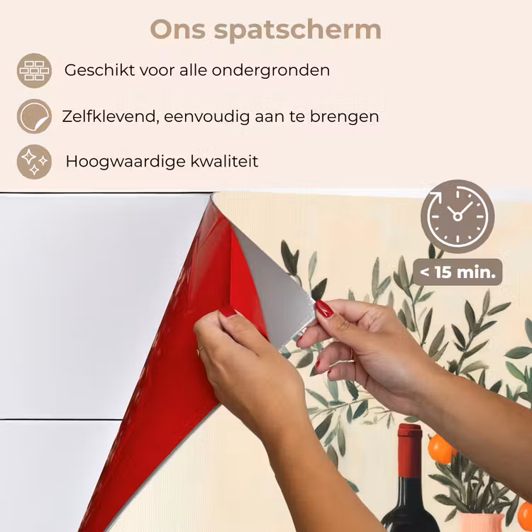 Wijnflessen - Takken - Sinaasappels keuken achterwand spatscherm klein -spatscherm_NL