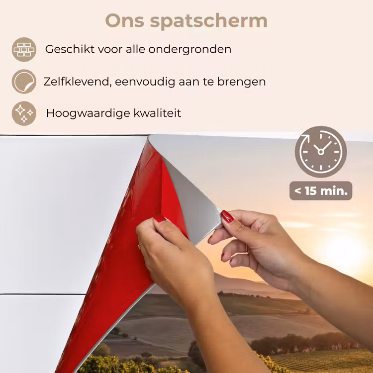 Wijngaard - Zonsondergang - Landschap keuken achterwand spatscherm klein -spatscherm_NL