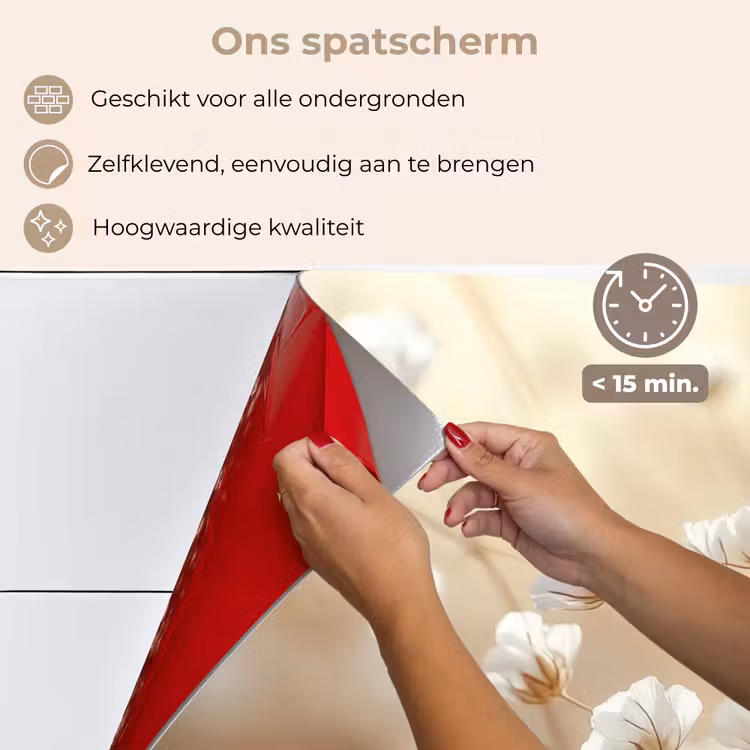 Wilde - Bloemen - Wit keuken achterwand spatscherm klein -spatscherm_NL