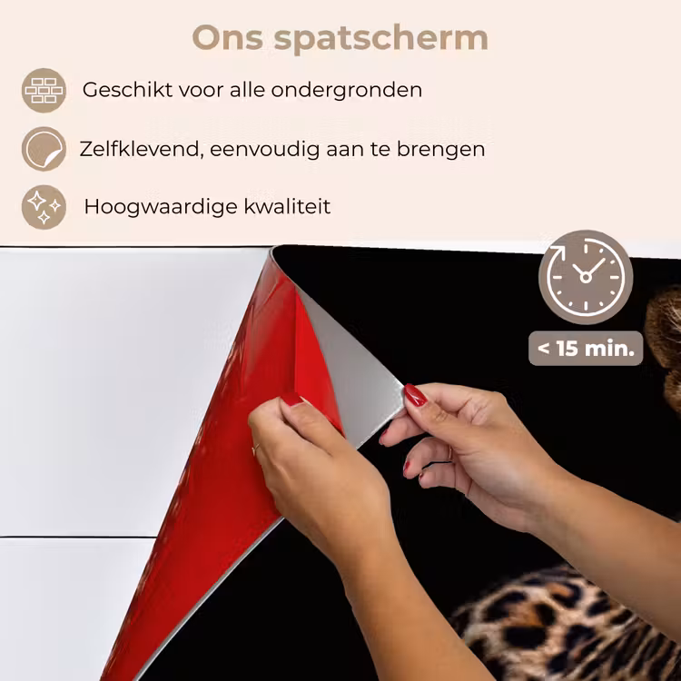 Wilde dieren - Panter - Portret - Zwart - Dieren keuken achterwand spatscherm klein -spatscherm_NL