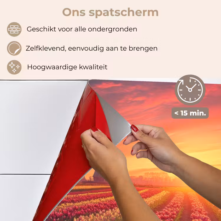 Windmolen - Zonsondergang - Landschap keuken achterwand spatscherm klein -spatscherm_NL
