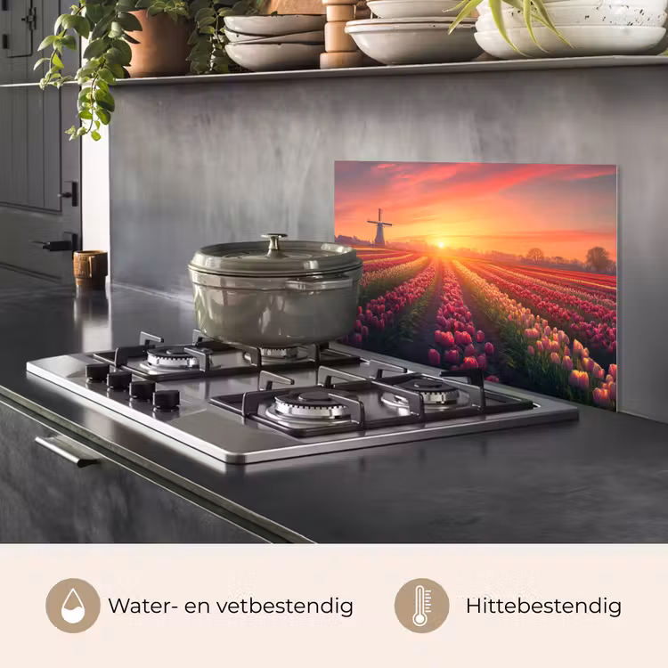 Windmolen - Zonsondergang - Landschap keuken achterwand spatscherm klein -usp_NL