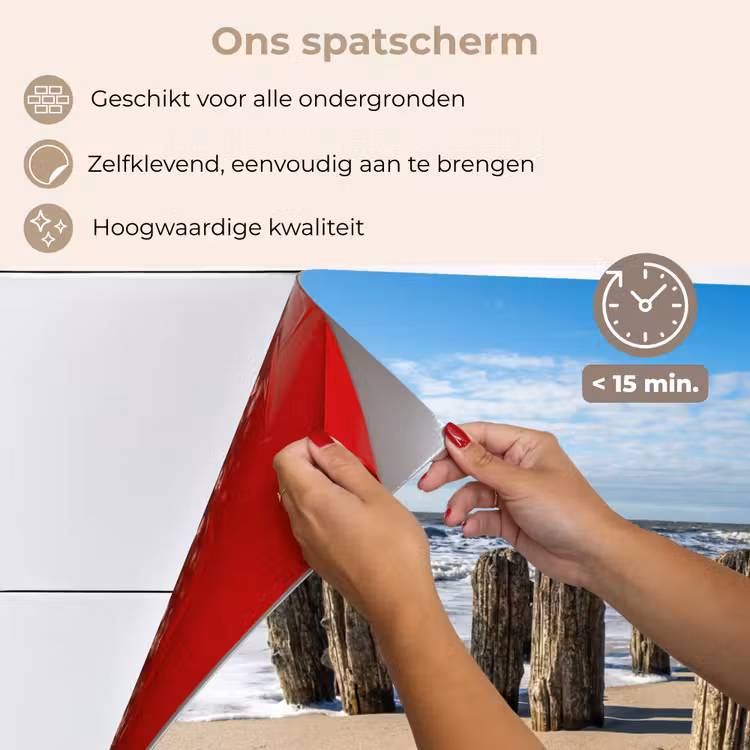 Zand - Strand - Paal - Water - Zomer keuken achterwand spatscherm klein -spatscherm_NL