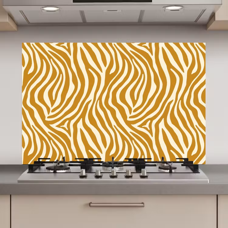 Zebra - Klassiek - Oker - Geel keuken achterwand spatscherm klein 900 -3d_website