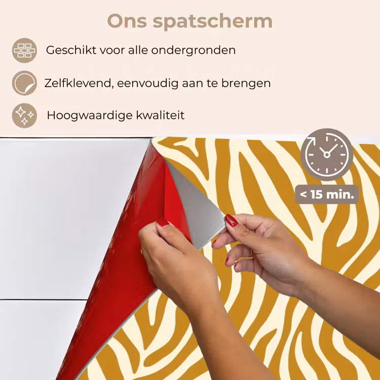 Zebra - Klassiek - Oker - Geel keuken achterwand spatscherm klein 900 -spatscherm_NL