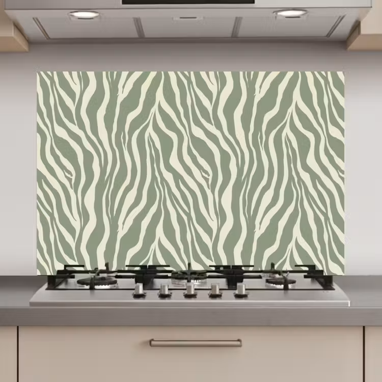 Zebra - Motief - Groen keuken achterwand spatscherm klein 900 -3d_website