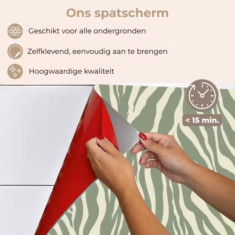 Zebra - Motief - Groen keuken achterwand spatscherm klein 900 -spatscherm_NL