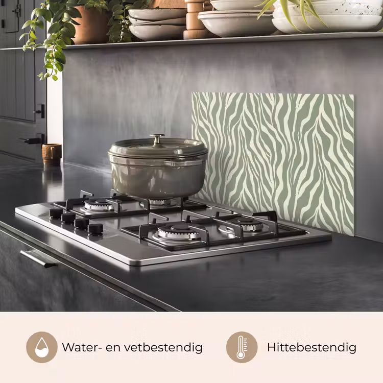 Zebra - Motief - Groen keuken achterwand spatscherm klein 900 -usp_NL